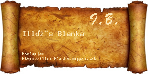 Illés Blanka névjegykártya