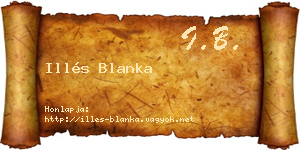 Illés Blanka névjegykártya